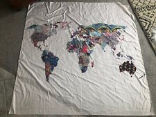 Silk Tablecloth 56”x56” World Map Patchwork Look. A5 picture