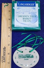 Longaberger Dresden Tour Basket Tie-On Ceramic Ornament w Box picture