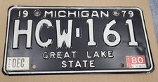 1979 1980 Michigan License Plate Tag  #HCW-161 picture