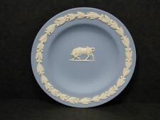 Wedgwood Blue Jasperware Zodiac Taurus 4 3/8” Trinket Dish Plate Bull Pin Tray picture