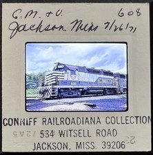 Vint 1971 35mm Train/Railroad Slide 608, Gulf Mobile & Ohio Jackson, Mississippi picture