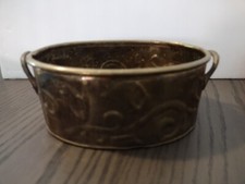 Hosley Solid Brass Collection Container/Planter With Beautiful Patina 5