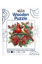 Cardinal and Roses - Jigsaw Wooden Puzzle by Wizardi F07N9-35 picture