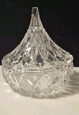 Hershey's Chocolate Kiss Candy/ Trinket Dish Crystal Cut Glass. picture