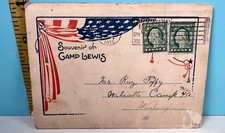 1918 Souvenir of Camp Lewis 8 Misc views of Camp Lewis & American Lake Postcard. picture