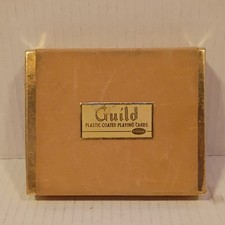 Vintage Guild Plastic Coated Playing Cards Single Deck w/ Unmatching Case picture