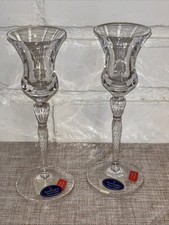 NEW ROYAL DOULTON OXFORD CRYSTAL CANDLESTICKS CLEAR- UNBANDED- AUSTRIA picture