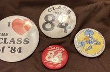 1984 Pin Buttons Vintage '84 worlds fair class of 1984 picture