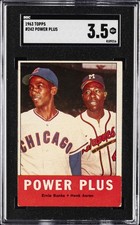 1963 TOPPS POWER PLUS #242 ERNIE BANKS & HANK AARON SGC 3.5 picture