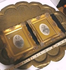 Beautiful Pair Of Framed 1800’S PHOTOS OF A YOUNG COUPLE  GILDED FLORAL FRAMES picture