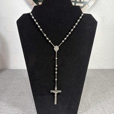 Vintage Sterling Silver Rosary 12”/18” picture