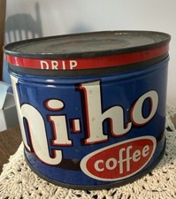 VINTAGE  HI-HO #1 KEYWIND COFFEE TIN COOL GRAPHICS picture