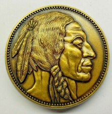 Vintage Rare First Americans Medallion Belt Buckle PB157 picture