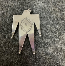 VTG NATIVE AMERICAN BIRD HEAD MAN STERLING SILVER  BROOCH picture