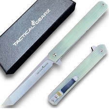 G10 EDC Folding Knife Ball Bearing Pivot Razor Sharp D2 Steel Tanto Blade picture