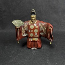 【Y】Vintage OKINA NOH DOLL Kabuki Dancer cast metal Statue  From JAPAN picture