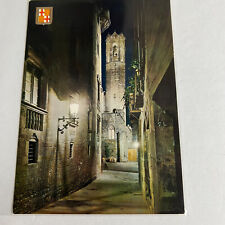Barcelona Gothic Quarter at Night Postcard picture