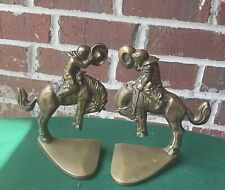 Russwood western Cowboy  bookends, C. 1946, solid bronze, Outstanding picture