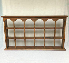 Vintage Wood Wall Tea Cup/Saucer 3-Tier Display Shelf Curio Holds 18 Cups picture