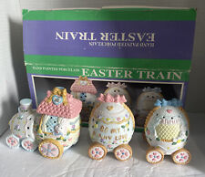 Vintage Coldor Deptartment Hand Painted Porcelain Easter Train Holiday Decor IOB picture