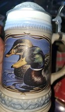 Vintage Gerz Germany Lidded Beer Stein with James Meger Mallard Artwork 95% Zinn picture