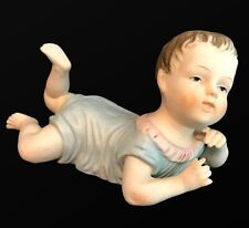 Antique German Porcelain Bisque Piano Baby Crawling Boy Figure Figurine 8131 picture