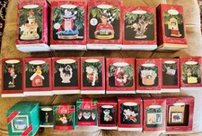 VTG Hallmark Keepsake Ornament Lot 21 Racing, Santa, Firemen, Cat, Mice, Pony picture