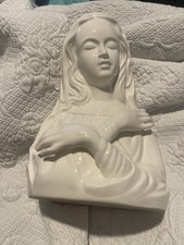 Vintage Rubens Porcelain/Ceramic Blessed Mother Head Planter Marked 317 8.5”High picture