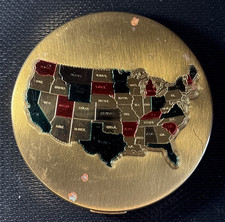Majestic Vintage Powder Compact USA Map 1950s-1960s picture