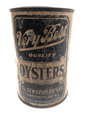 Vintage 1-Pint Oyster Tin The New Fishery Co Cincinnati Ohio Antique Can Old picture