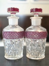 Antique Heisey 1295 Bead Swag/ Imperial Cape Cod Ruby Flash Cruet Cologne Bottle picture
