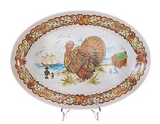 Thanksgiving Turkey Platter Large Brookpark Melamine #1521 Oval Tray 21