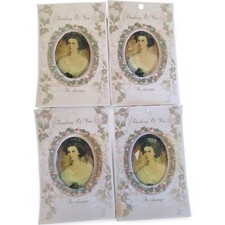  Set of 4 Vintage Victorian Portrait Cameo Cards Willow & Company Scotland picture