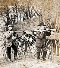 ANTIQUE EARLY PRE 1900 HUNTING REPRODUCTION 8X10 PHOTO 2 DUCK HUNTERS picture