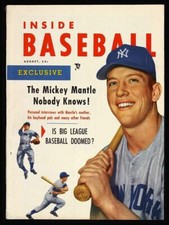 MICKEY MANTLE INSIDE BASEBALL MAGAZINE COVER 16