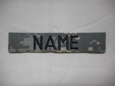 CUSTOM EMBROIDERED ACU NAME TAPE, NEW, 5 INCH LENGTH, WITH HOOK FASTENER* picture