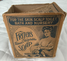 Antique J A Fritch’s Famous Vegetable Soap Cardboard Box w/ 2 bars Labanon, Ohio picture