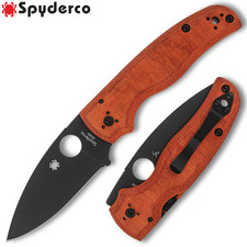 Spyderco Shaman Exclusive M390 DLC Blade Orange Micarta Handles C229MORM390BKP picture