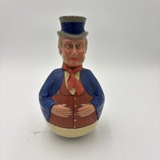 VTG Papier Mache Uncle Sam Roly Poly Toy Figure Patriotic Americana Tumbler⁠ picture