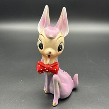 Vintage Thames Purple Deer Red Bow Tie Doe Kitschy Japan Hand Painted 7
