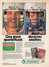 1988 John Elway'S Quarterback Nes Nintendo Vtg Full Page Print Ad 8X11 picture