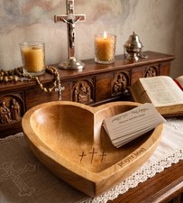 Heart Shaped Wooden Prayer Bowl picture