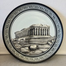 Vintage Greek Ceramic Wall Plate Parthenon Relief Handmade Greece Hassapis 11