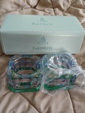 PartyLite Mardi Gras Tealight Candle Holder Pair P7271 New picture