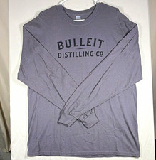 Kentucky Bulleit Bourbon Distilling Co Long Sleeve T-Shirt Gray Men's XL Whiskey picture