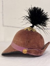 Vintage 1970s Fraternal Order Ceremonial Cap Hat Feather Plume Size 7 1/8 picture