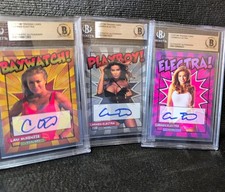 Carmen Electra Autographed 3 Custom Trading Card Set Lot Beckett Authenticated  picture