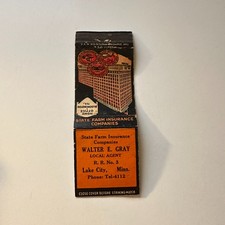 State Farm Insurance Companies Walter Gray MN Vintage Matchbook Cover 5MB125-3 picture