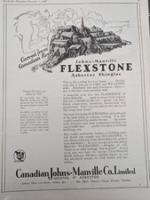 Large Original Antique Magazine Ad 1929 Flexstone Asbestos Shingles picture