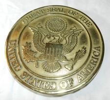 1995 Virginia Metal Crafters Brass Trivet - The Great Seal of the United States picture